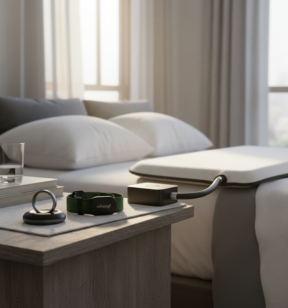 2026's Top Sleep Trackers: Oura, Whoop, and Eight Sleep Lead the Market — AI-generated illustration