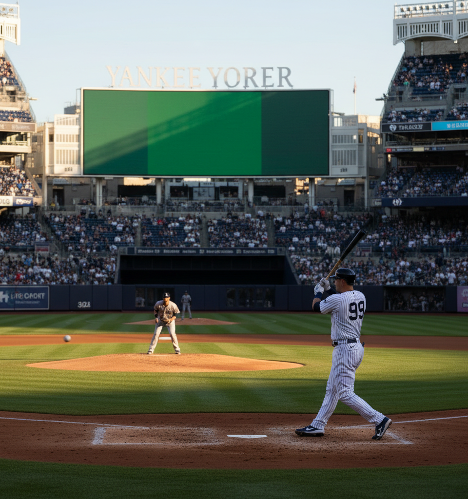 Aaron Judge Returns to Yankees Lineup After Injury Layoff — AI-generated illustration