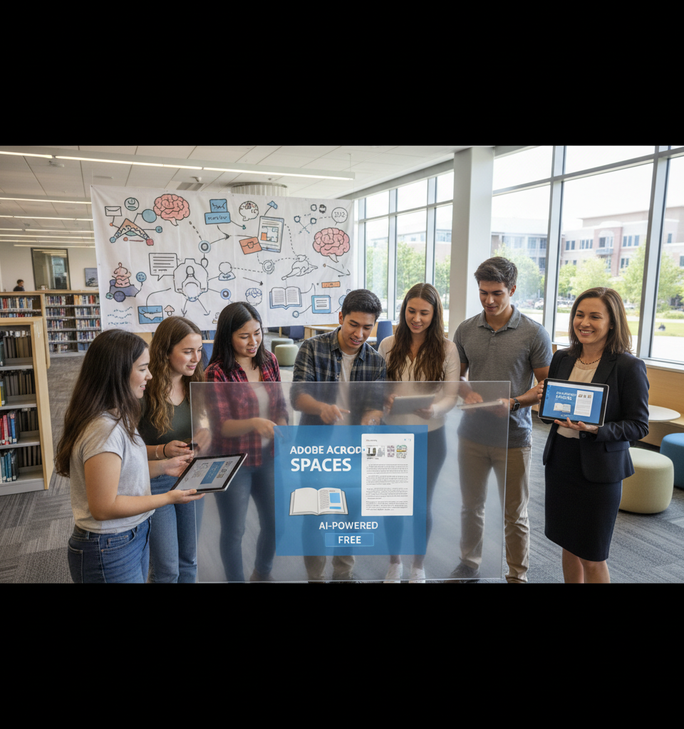 Adobe Unveils Free AI-Powered Acrobat Spaces, Revolutionizing Student Study Habits — AI-generated illustration