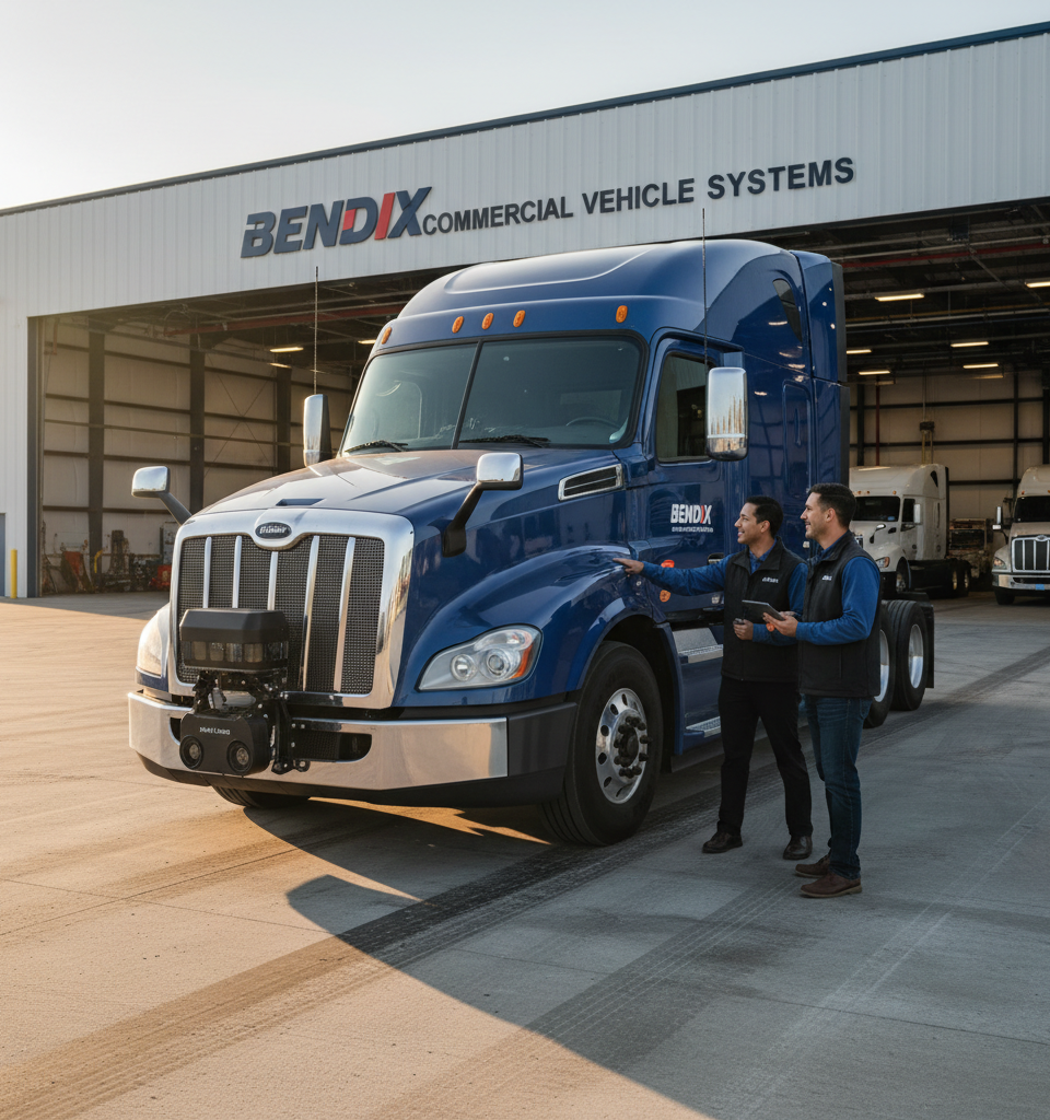 Aeva 4D LiDAR Selected by Bendix for Class 8 Truck Safety Systems — AI-generated illustration