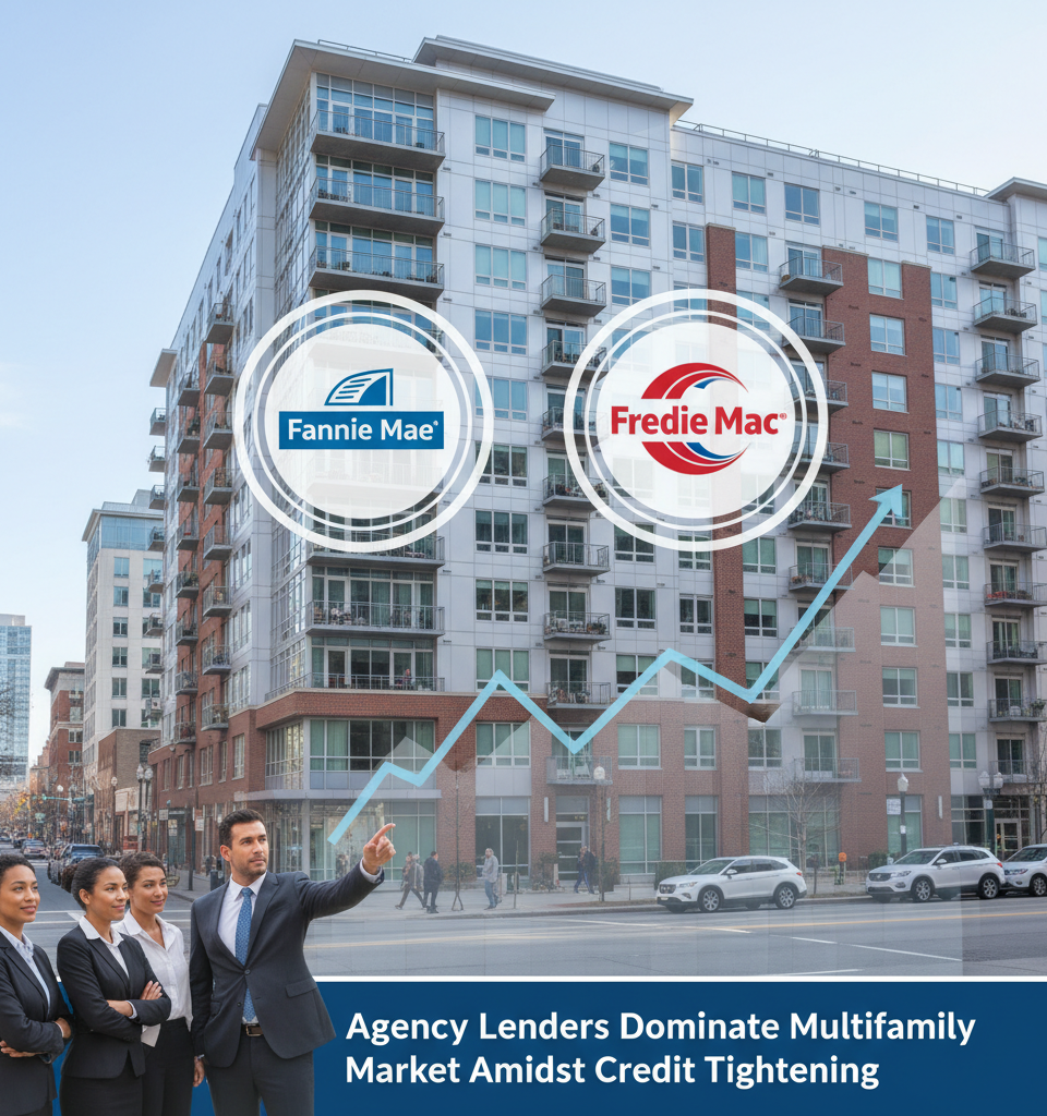 Agency Lenders Dominate Multifamily Market Amidst Credit Tightening — AI-generated illustration
