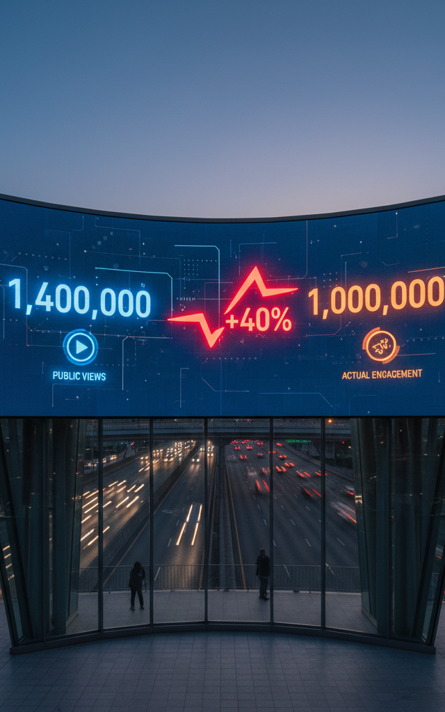 Agentio: YouTube's New Public View Counts Over-Report Engagement by 40% — AI-generated illustration