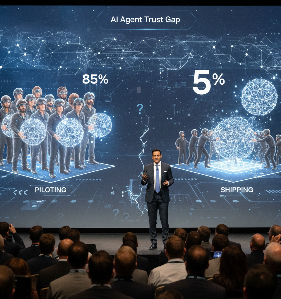 AI Agent Trust Gap: Why 85% Pilot, But Only 5% Ship in Enterprises — AI-generated illustration
