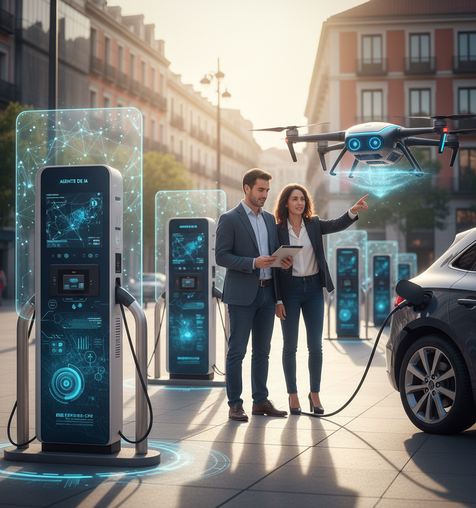 AI Agents Could Guard EV Chargers from Theft and Damage, Spanish Researchers Propose — AI-generated illustration