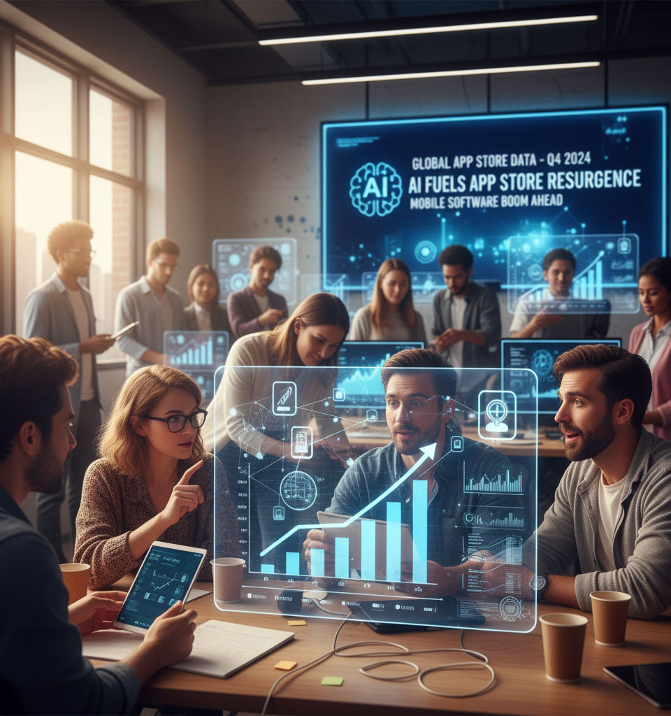 AI Fuels App Store Resurgence: New Data Signals Mobile Software Boom — AI-generated illustration