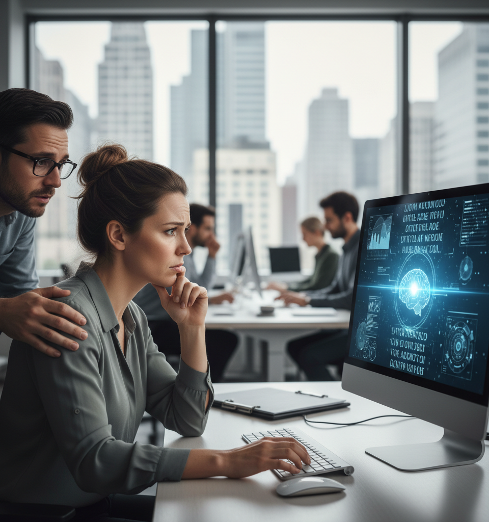 AI Reliance: New Study Warns 10 Minutes of Use May Blunt Cognitive Skills — AI-generated illustration