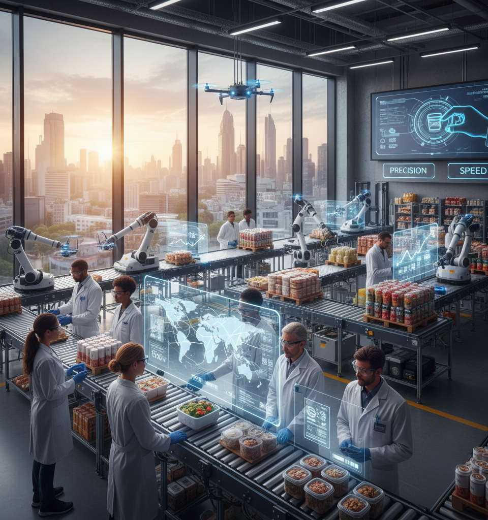 AI Revolutionizes Food Supply Chains: Meeting Evolving Consumer Demands for Precision and Speed — AI-generated illustration