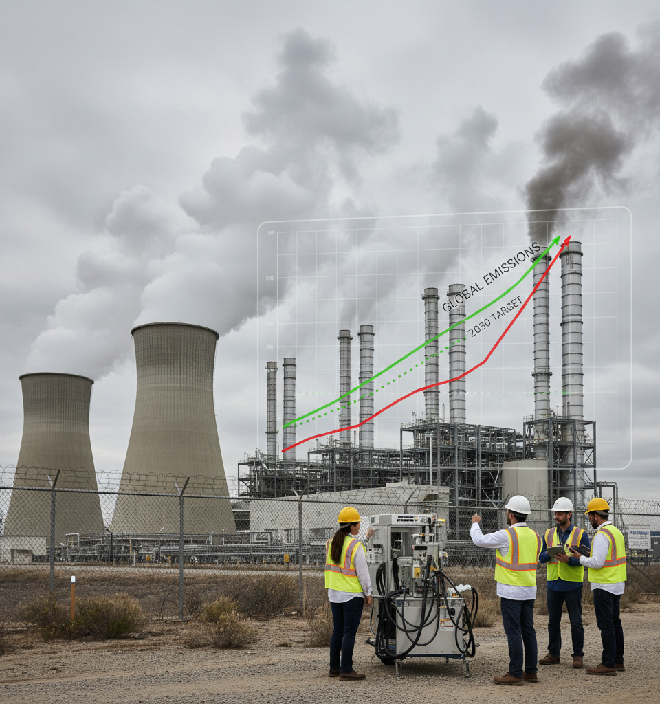 AI's Carbon Footprint: New Gas Data Centers Threaten Global Emissions Targets — AI-generated illustration