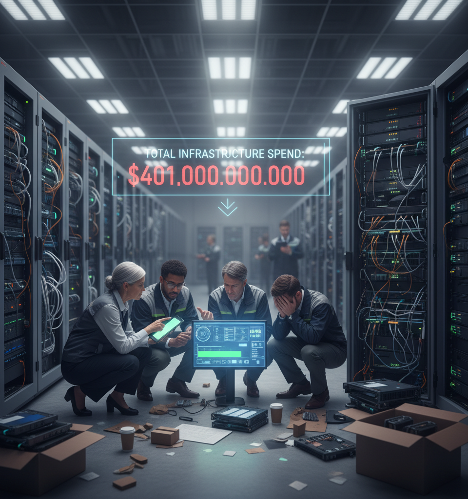 AI's Hidden Cost: Enterprises Grapple with $401 Billion Infrastructure Spend Amidst 5% GPU Utilization Woes — AI-generated illustration