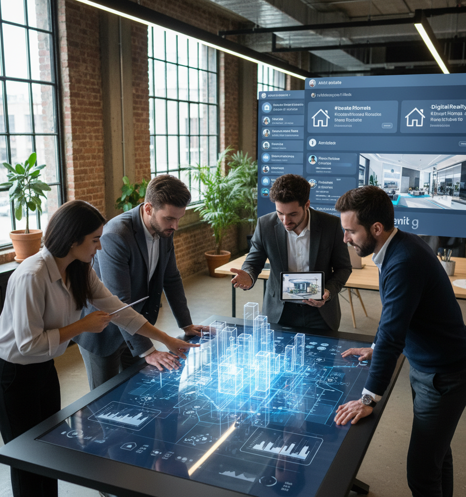 AI's Real Estate Revolution: Navigating the Online Shift and Social Media Imperative — AI-generated illustration