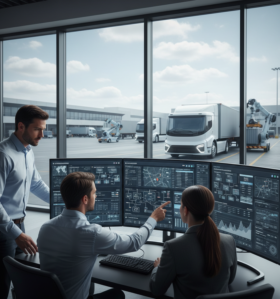 AI Shifts Gear: Trucking Operations Embrace AI Beyond Back Office, Reshaping Industry Roles — AI-generated illustration