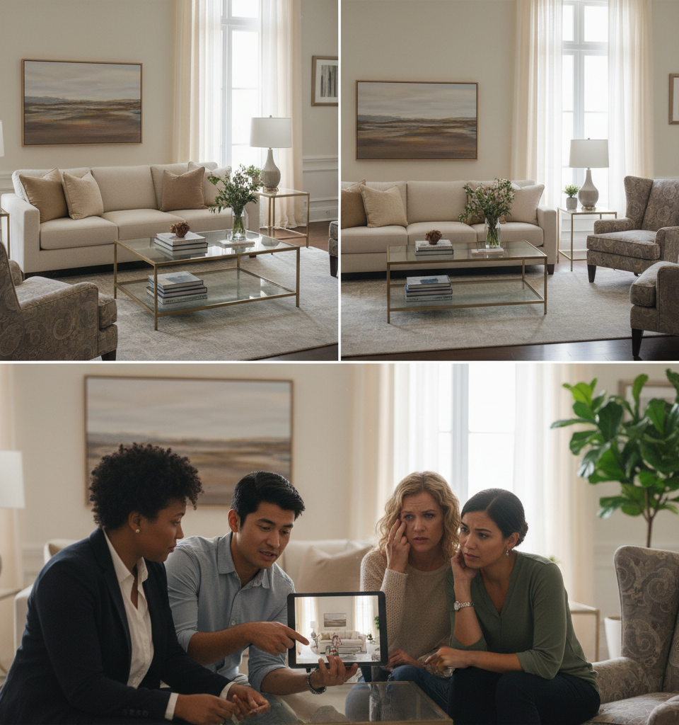 AI Staging's Spatial Inconsistency: The Hidden Barrier to Real Estate Trust — AI-generated illustration
