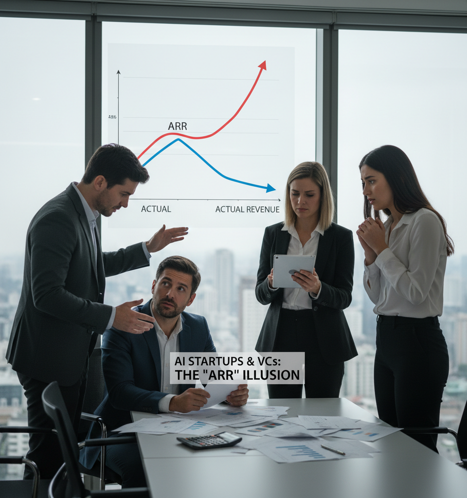 AI Startups and VCs Under Scrutiny for Inflated 'ARR' Metrics — AI-generated illustration
