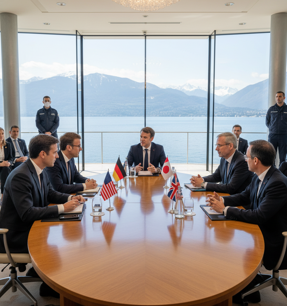 AI Titans Altman, Amodei, and Hassabis to Converge at G7 Summit in France — AI-generated illustration