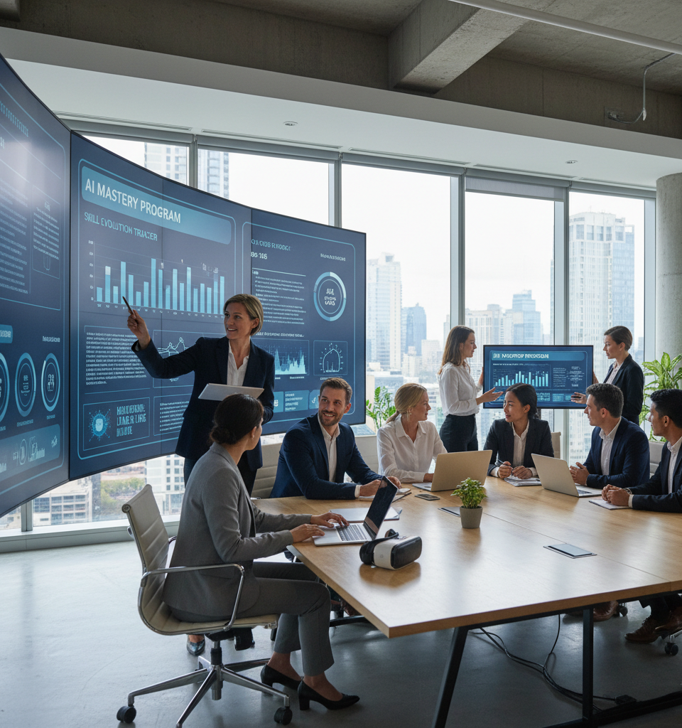 AI Upskilling Imperative: How Leading Companies Are Reskilling and Retaining Talent Amidst Tech Revolution — AI-generated illustration