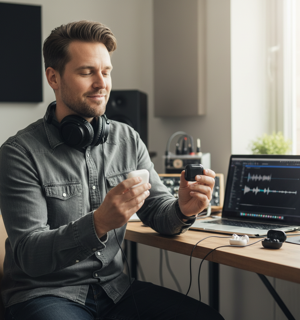 AirPods Pro 3 vs. Samsung Galaxy Buds 4 Pro: I listened to both pairs, and this one wins — AI-generated illustration