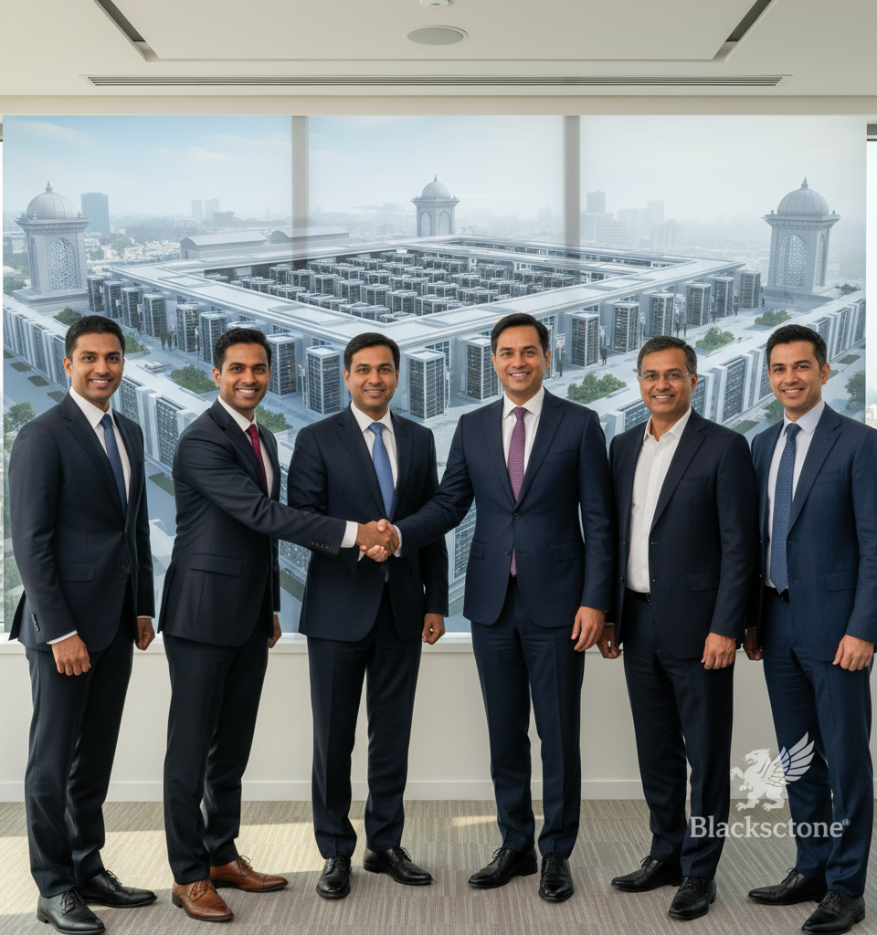 AirTrunk Acquires Lumina CloudInfra: Blackstone Consolidates India Data Center Play with 600MW Capacity — AI-generated illustration