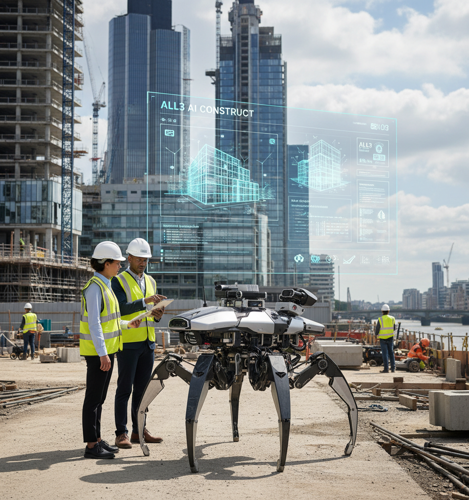 All3 Secures $25M to Revolutionize Construction with AI and Legged Robots — AI-generated illustration