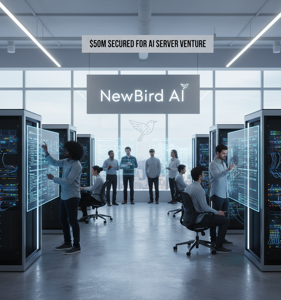 Allbirds Ditches Wool for Wires: Rebrands as NewBird AI, Secures $50M for AI Server Venture — AI-generated illustration