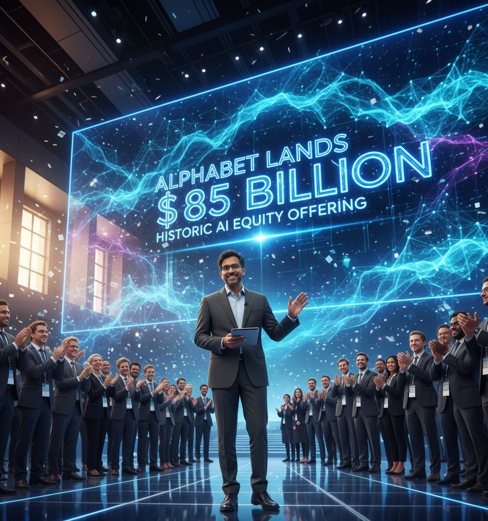 Alphabet Lands Record $85 Billion for AI in Historic Equity Offering — AI-generated illustration