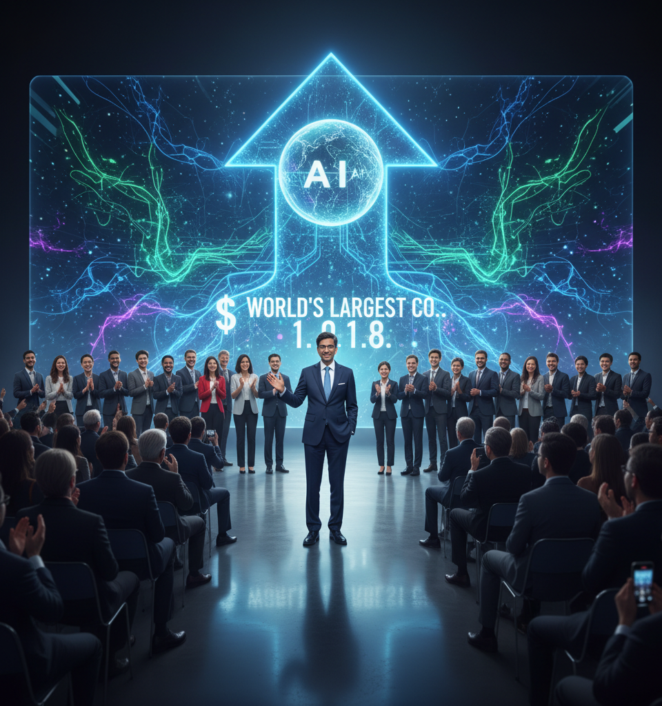 Alphabet's AI Prowess Propels It Towards World's Largest Company Status — AI-generated illustration