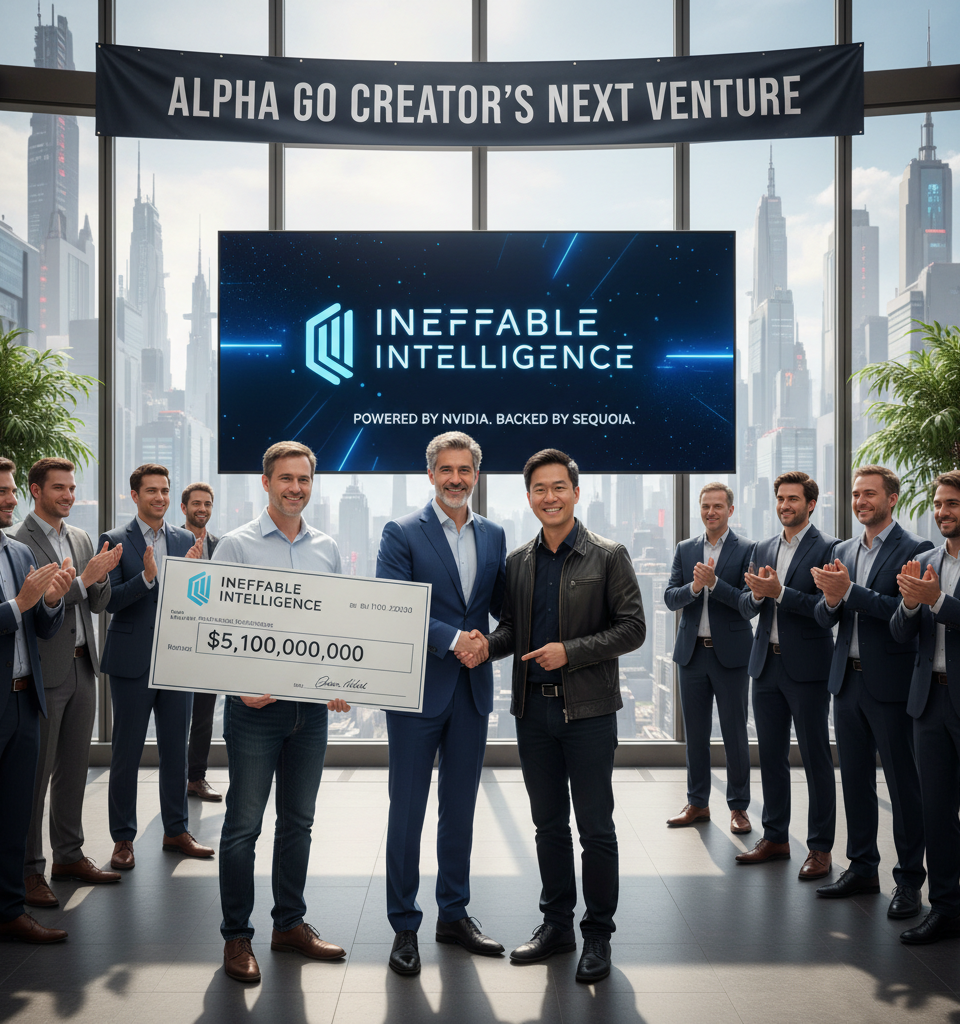 AlphaGo Creator David Silver Secures $5.1B for Ineffable Intelligence, Backed by Sequoia & Nvidia — AI-generated illustration