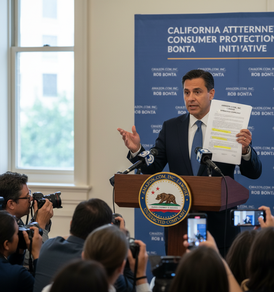 Amazon Accused of Coercing Brands into Price Fixing, California AG Reveals Unredacted Lawsuit Details — AI-generated illustration