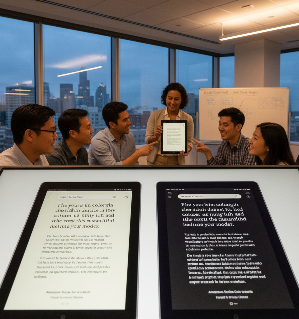 Amazon Enhances Kindle Colorsoft & Scribe Colorsoft with Highly Anticipated Dark Mode Update — AI-generated illustration