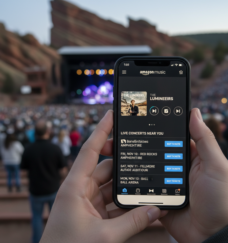 Amazon Music Integrates Bandsintown for Live Concert Discovery, Reshaping Fan Engagement — AI-generated illustration