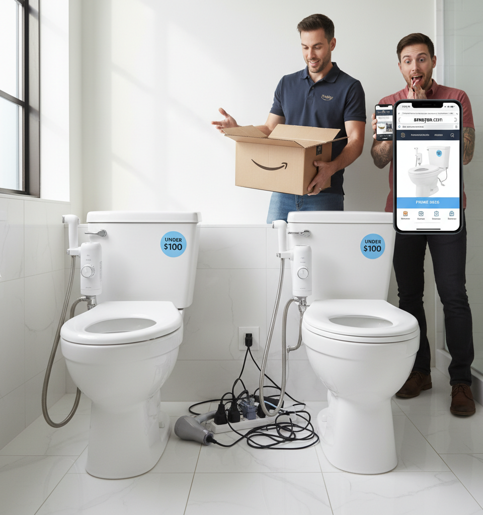 Amazon Prime Day 2026: Tushy Bidets Under $100 Address Common Bathroom Outlet Challenge — AI-generated illustration