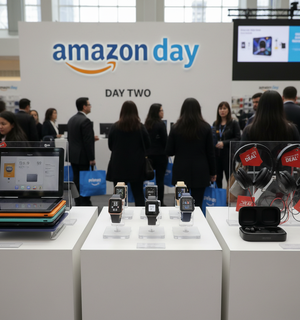 Amazon Prime Day Deals Extend to Tablets, Smartwatches, and Headphones on Day Two — AI-generated illustration