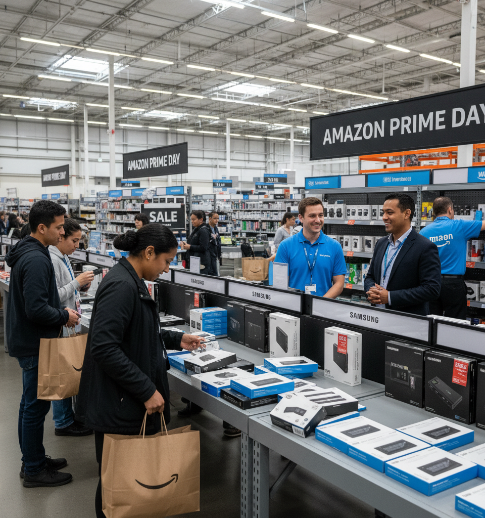 Amazon Prime Day Storage Deals Persist: Samsung, WD Among Top Brands Still Offering Markdowns — AI-generated illustration
