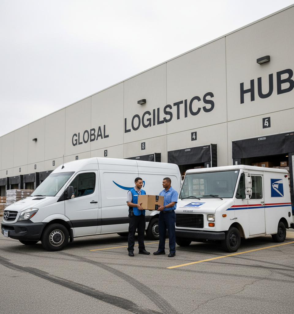 Amazon Renews USPS Delivery Contract Amidst 20% Volume Reduction: Shifting Logistics Landscape — AI-generated illustration