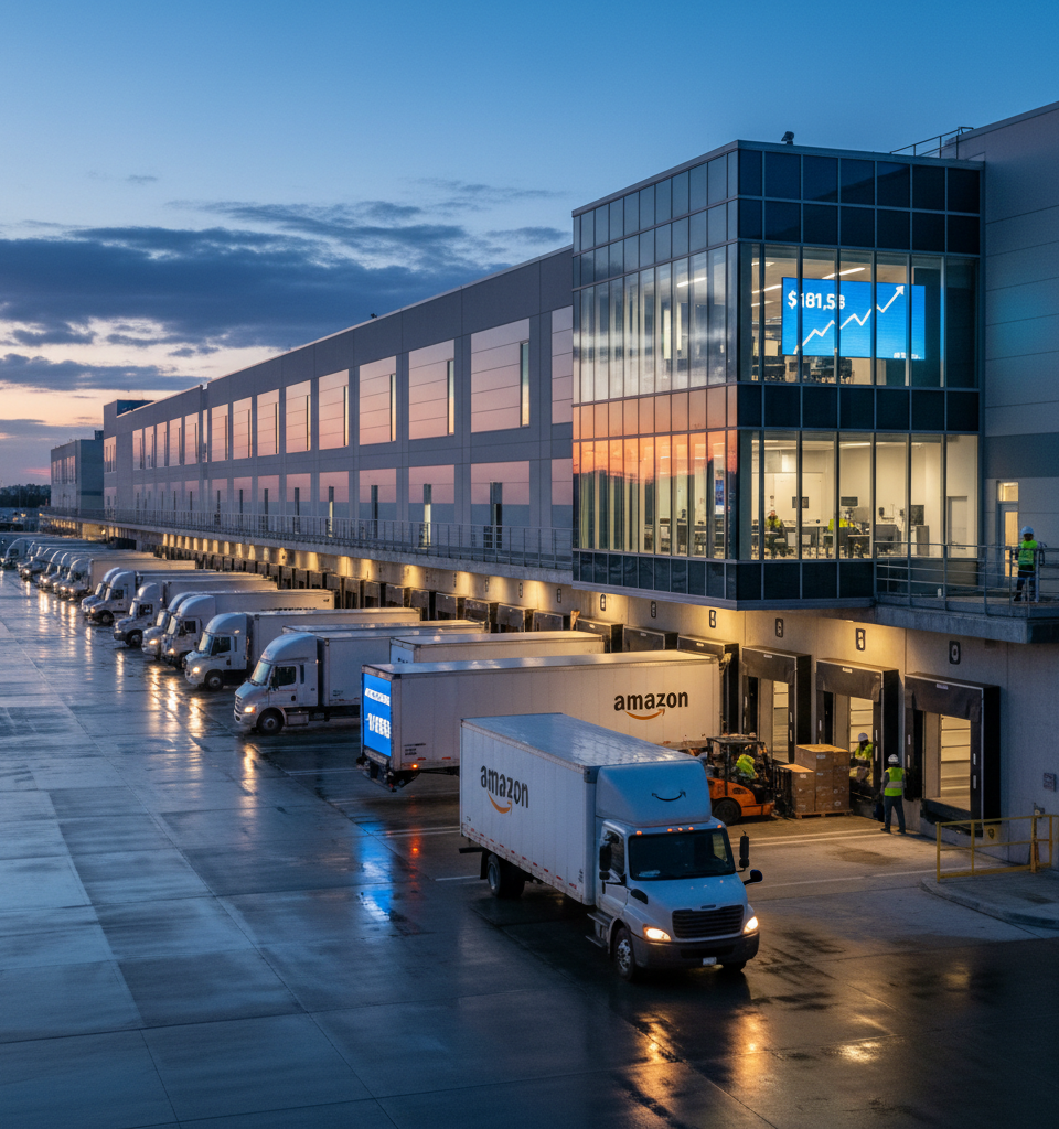 Amazon's Q1 Revenue Soars to $181.5B Amid Accelerated Delivery Push — AI-generated illustration