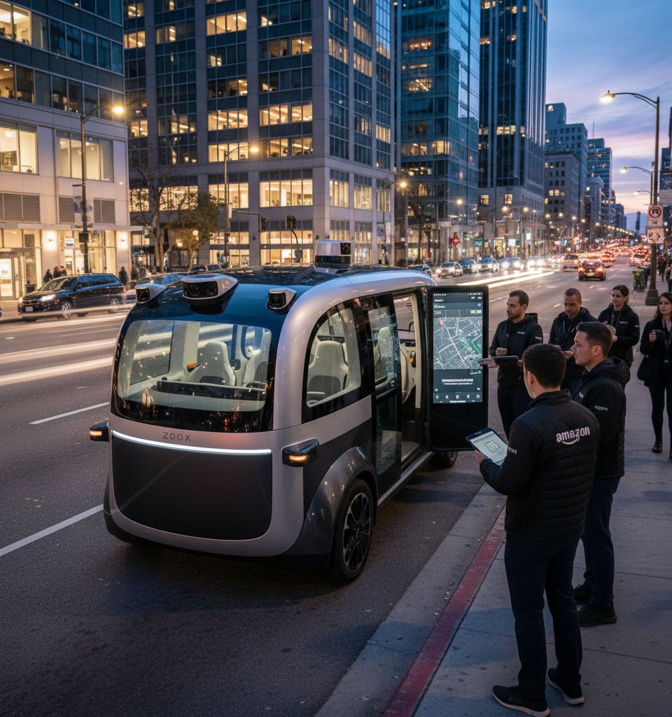 Amazon's Zoox Prepares for Expansion with Redesigned Robotaxi — AI-generated illustration
