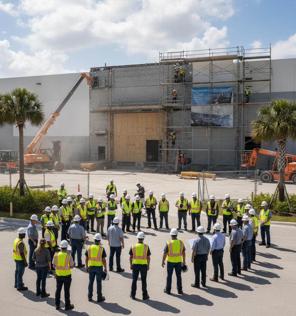 Amazon to Temporarily Close Florida Facility, Nearly 500 Employees Impacted by Renovation — AI-generated illustration