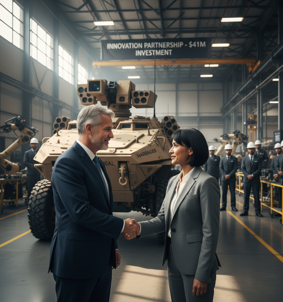 American Rheinmetall and Harbinger Partner for Robotics, UGV R&D Amid $41M Investment — AI-generated illustration