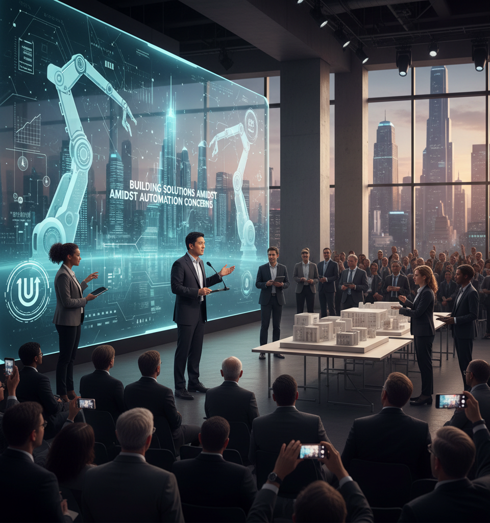 Andrew Yang's Post-Campaign Focus: Building Solutions Amidst Automation Concerns — AI-generated illustration