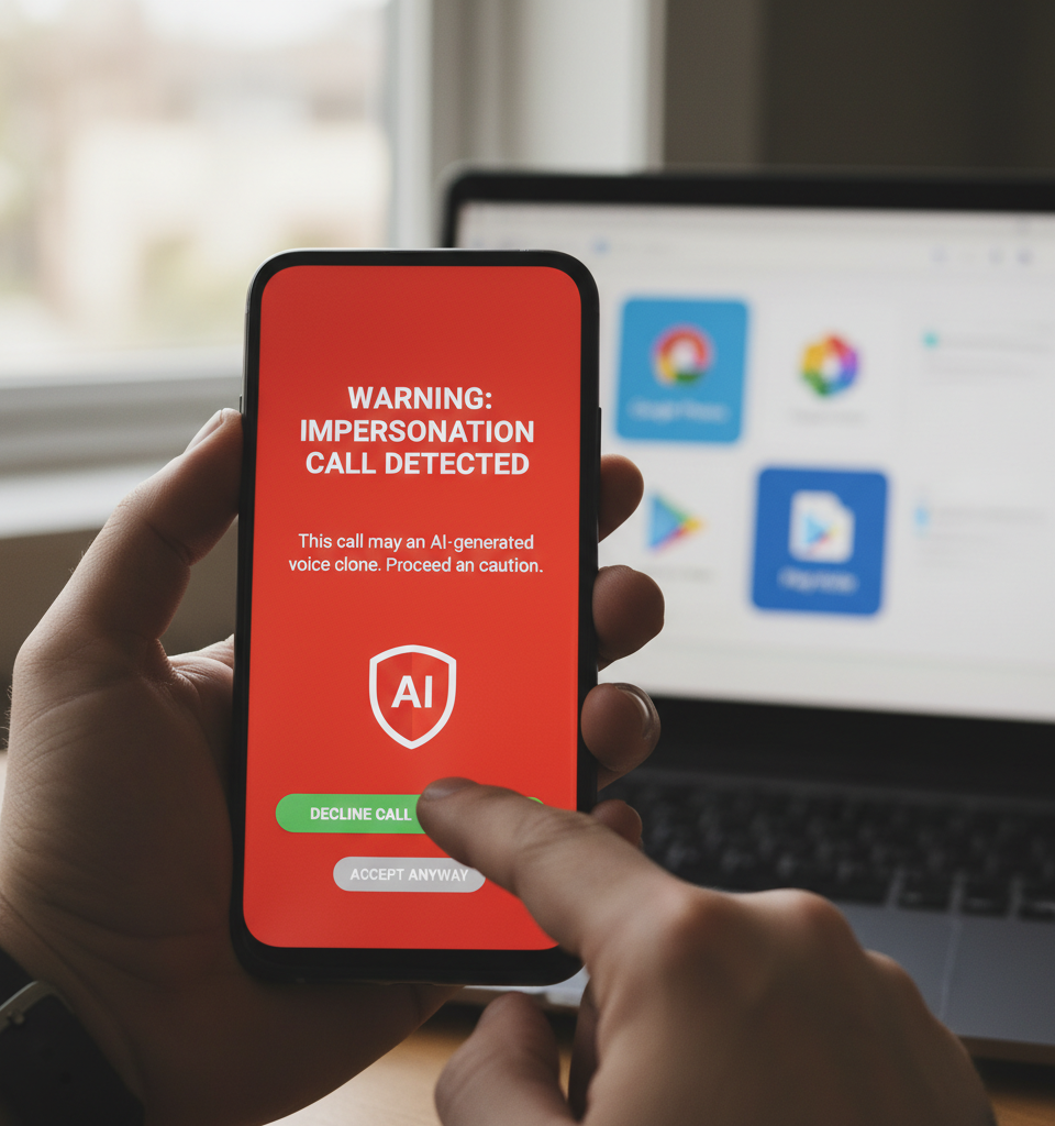 Android to Introduce AI-Powered Impersonation Call Warnings; Google Photos and Play Books Also Enhanced — AI-generated illustration