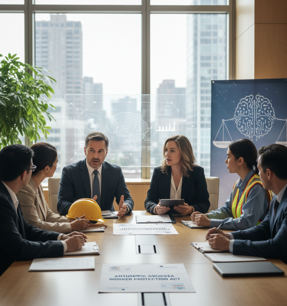 Anthropic Advocates for Government Authority to Block Dangerous AI Deployments and Protect Workers — AI-generated illustration