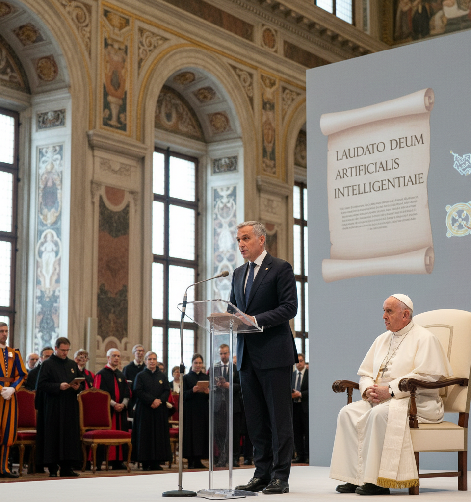 Anthropic Co-founder to Speak at Vatican Launch of Pope's AI Encyclical — AI-generated illustration