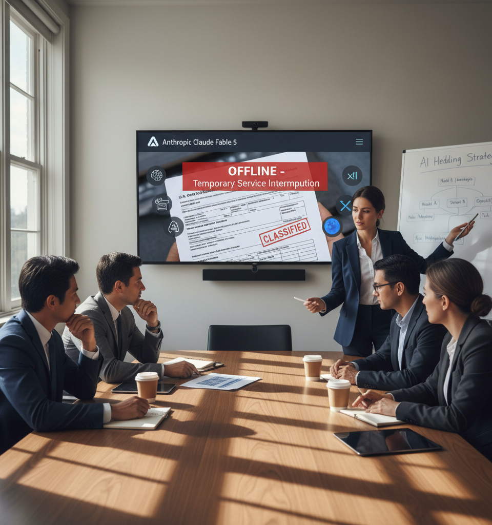 Anthropic's Claude Fable 5 Outage Highlights AI Hedging as Mainstream Strategy — AI-generated illustration