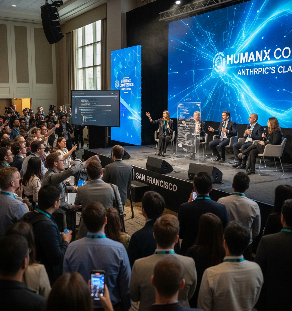 Anthropic's Claude Sparks 'Mania' at HumanX Conference, Signaling Shift in AI Power Dynamics — AI-generated illustration
