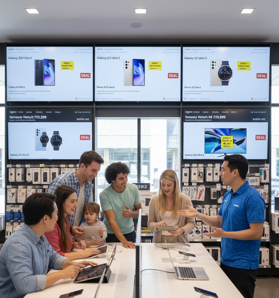 Anticipated Prime Day: Early Samsung Deals Emerge Ahead of Official Sale — AI-generated illustration