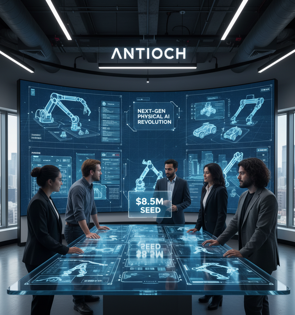 Antioch Secures $8.5M Seed: Powering the Next-Gen Physical AI Revolution with Simulation — AI-generated illustration