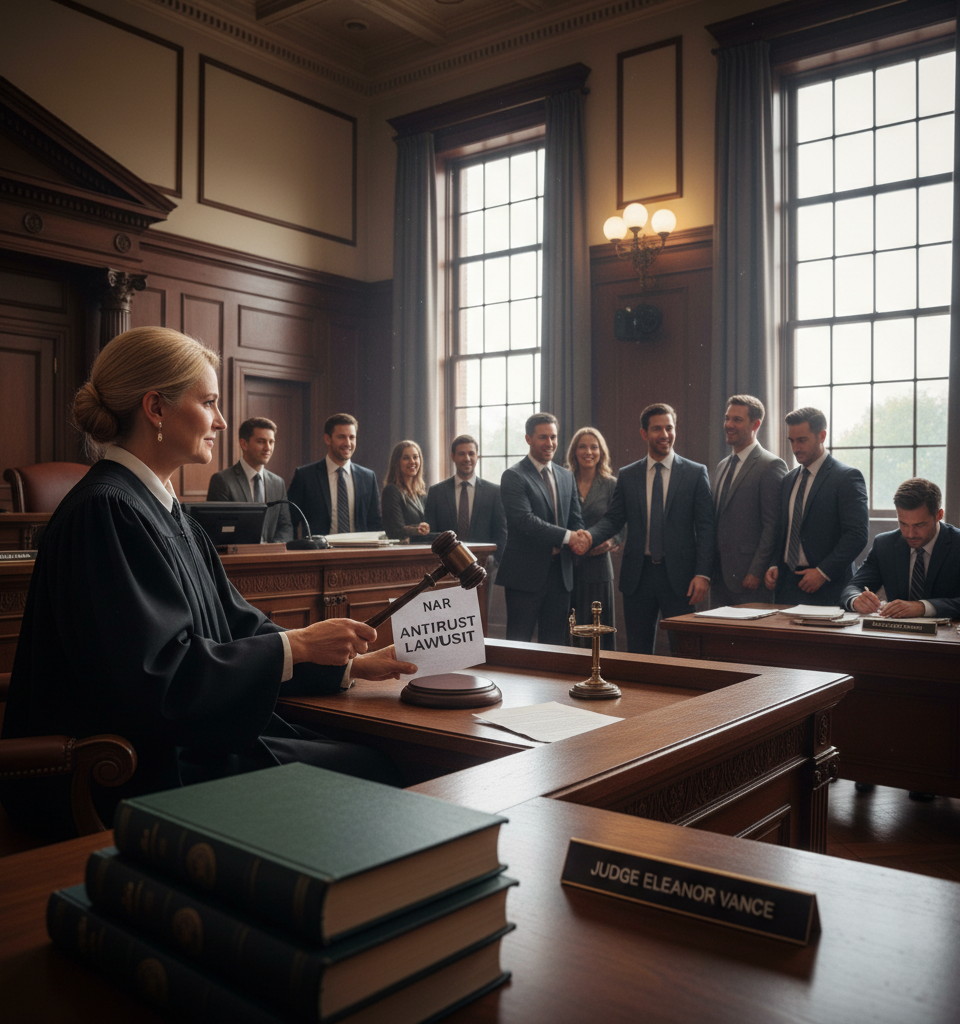 Antitrust lawsuit against NAR faces dismissal — AI-generated illustration
