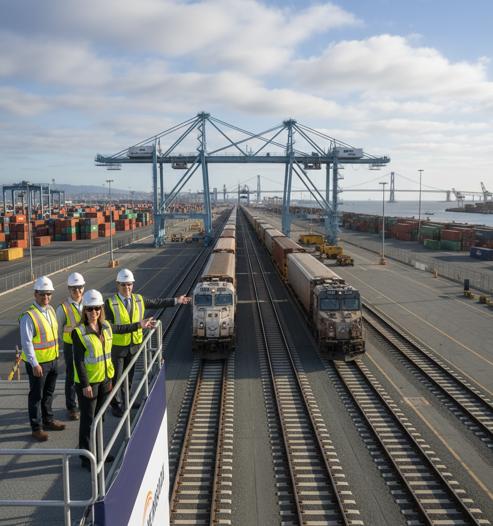APM Terminals Unveils Doubled Rail Capacity at Port of Los Angeles in $73M Expansion — AI-generated illustration