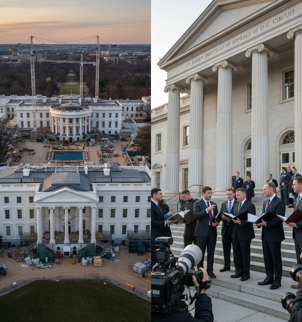 Appeals Court Demands Clarity on National Security Impact of White House Ballroom Injunction — AI-generated illustration