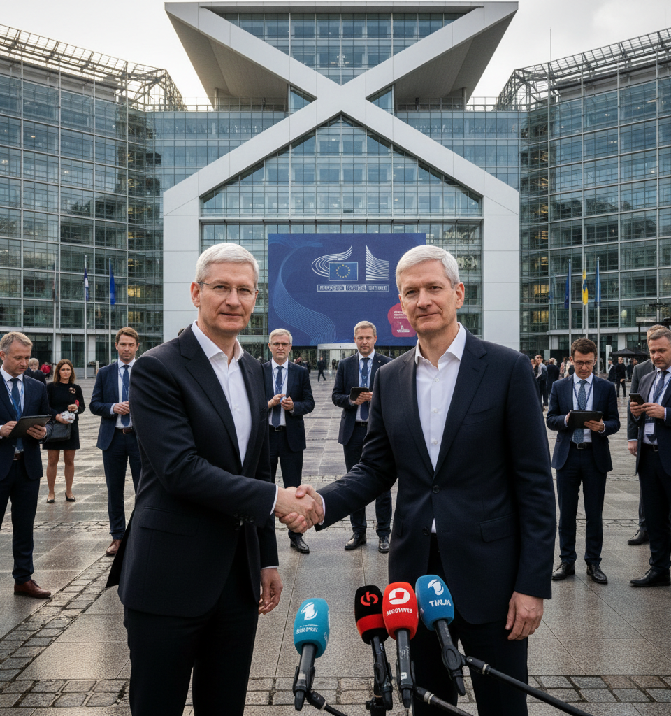 Apple Aligns with Google: Privacy Concerns Mount Over EU's Android AI Mandate — AI-generated illustration
