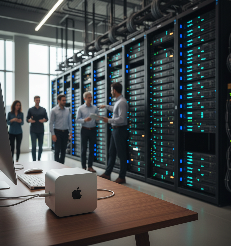 Apple Discontinues $599 Mac Mini, Signaling Strategic Shift Towards High-End Computing — AI-generated illustration